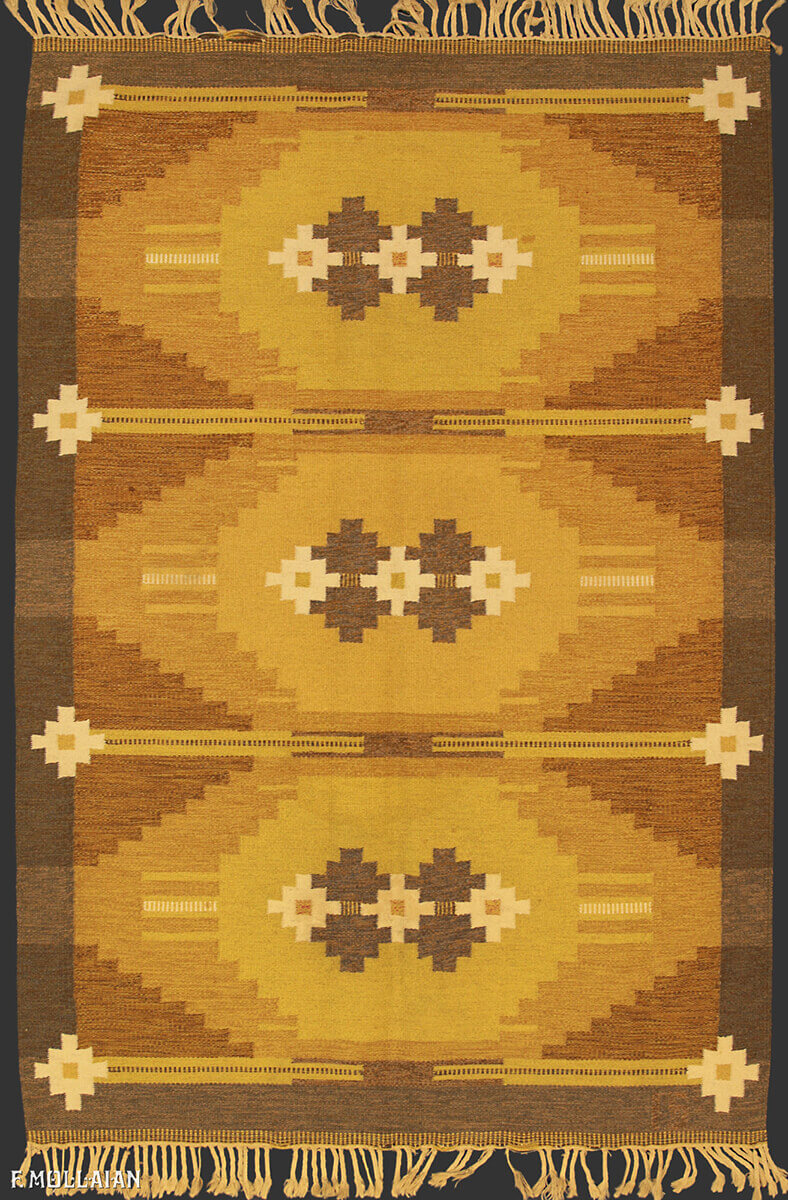 A Vintage Semi-Antique Swedish Kilim (245x170 cm)